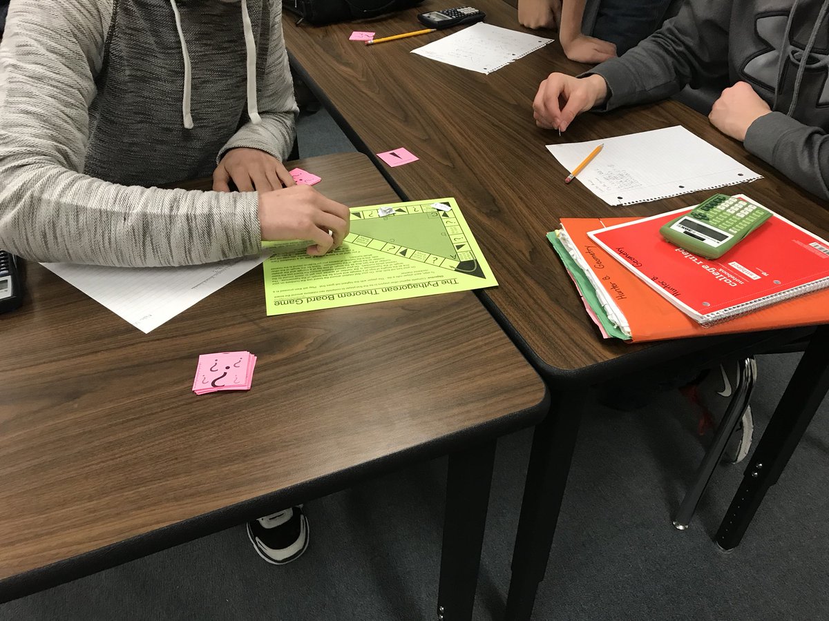 parkrapidsmath's tweet photo. Pythagorean board game! Competition was intense. “This is so much fun and I’m not winning!” #whyiteach #prmath2018 https://t.co/xVd75NsJy9