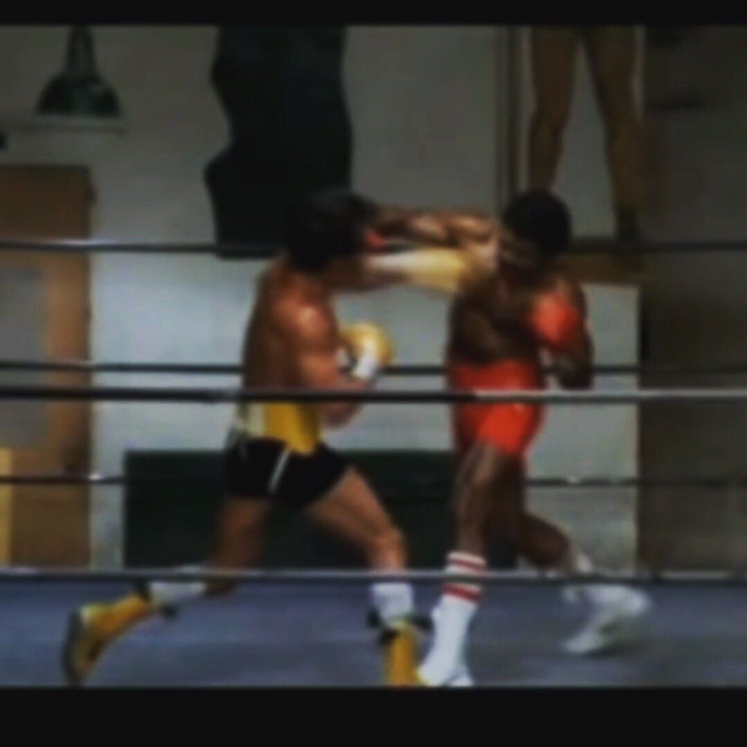 JoshTaylorBoxer's tweet photo. Love this action shot of myself &amp; Warren Joubert exchanging some leather. It’s very similar to picture in the final scene of the Rocky 3 film 😊👌🏼 #Balboa #Creed #Taylor #joubert https://t.co/X41ge8btE8