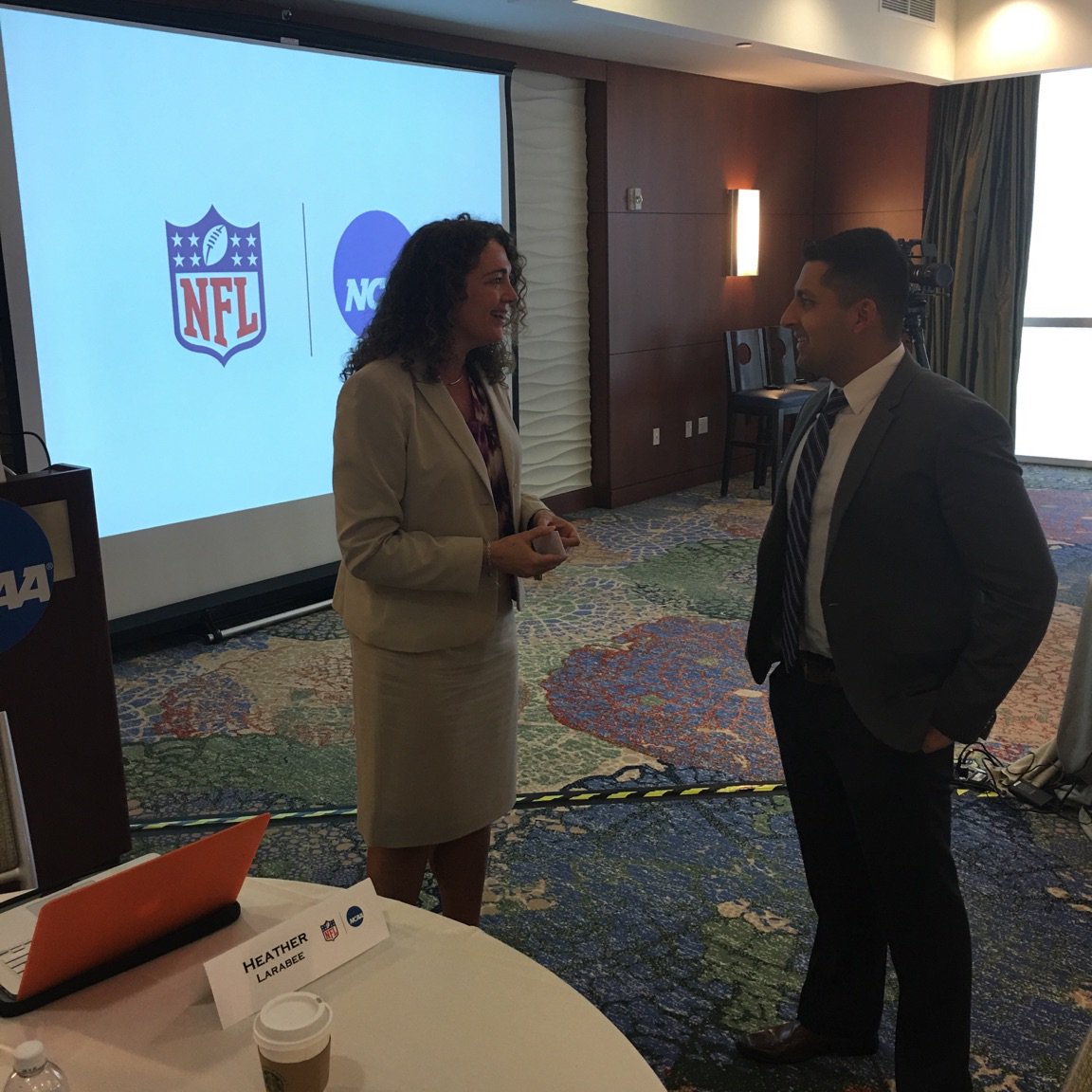 spelmanjohnson's tweet photo. Thank you @NCAA-NFL Coaches Academy for having us! We hope everyone enjoyed our session today on the coaching search process! #ncaa #nfl #coching #intercollegiateathletics #spelmanjohnson #jobsearch https://t.co/SpRbNfAh3l