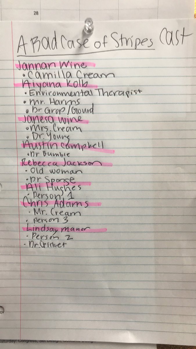 Congrats to our after school Interp theatre cast!! Remember—practices Tuesday’s and Thursday’s 3-4:30