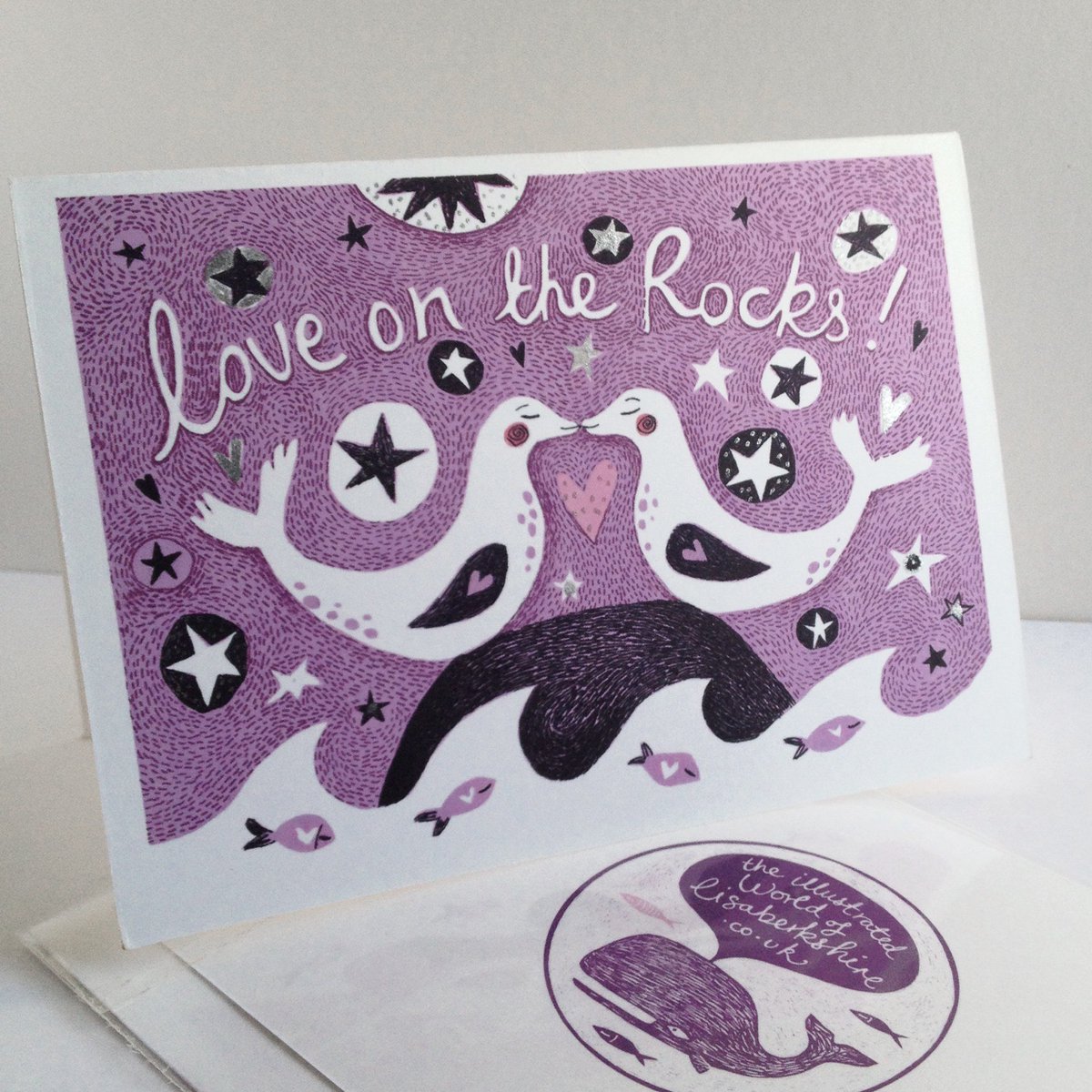 Here is a new card I just made to join the others in my 'Animals and Stars' range. Also here are some of my valentines cards; time is of the essence with those, but they are also good for anniversaries and weddings. #justacard #etsy #folksy #valentines #newhomecard