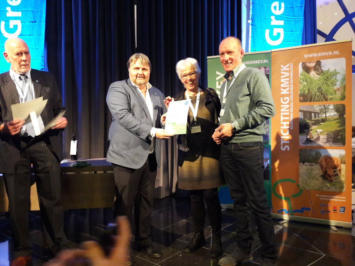 Gouden #Greenkey certificaat uitgereikt gekregen van @ruudkoornstra tijdens het #Greenkeyevent