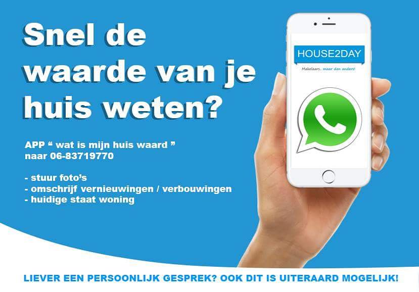 House2D's tweet photo. De waarde van je huis gewoon vis Whatsapp! #makelaarzwolle #makelaar #house2day #whatsapp #zwolle https://t.co/c48tjAZSbO