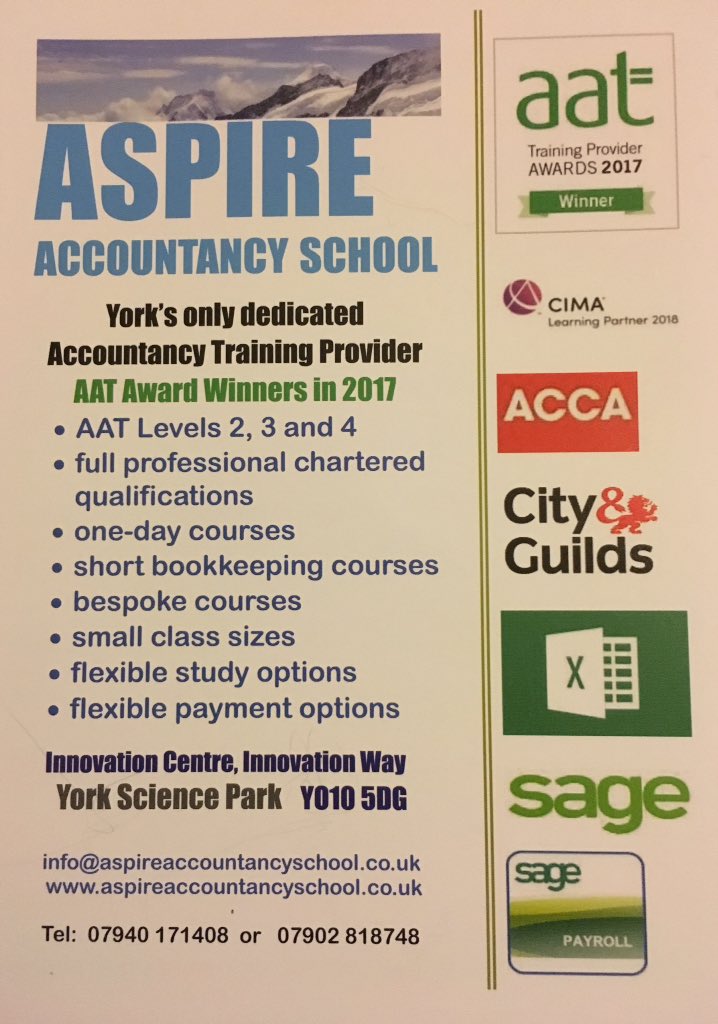 Thank you <a href="/YorkPrint/">York Print Company</a> for our fabulous flyers just in time for our open day tomorrow between 1-5pm. 

#yorkprint #aspireaccountancyschool #1daytogo