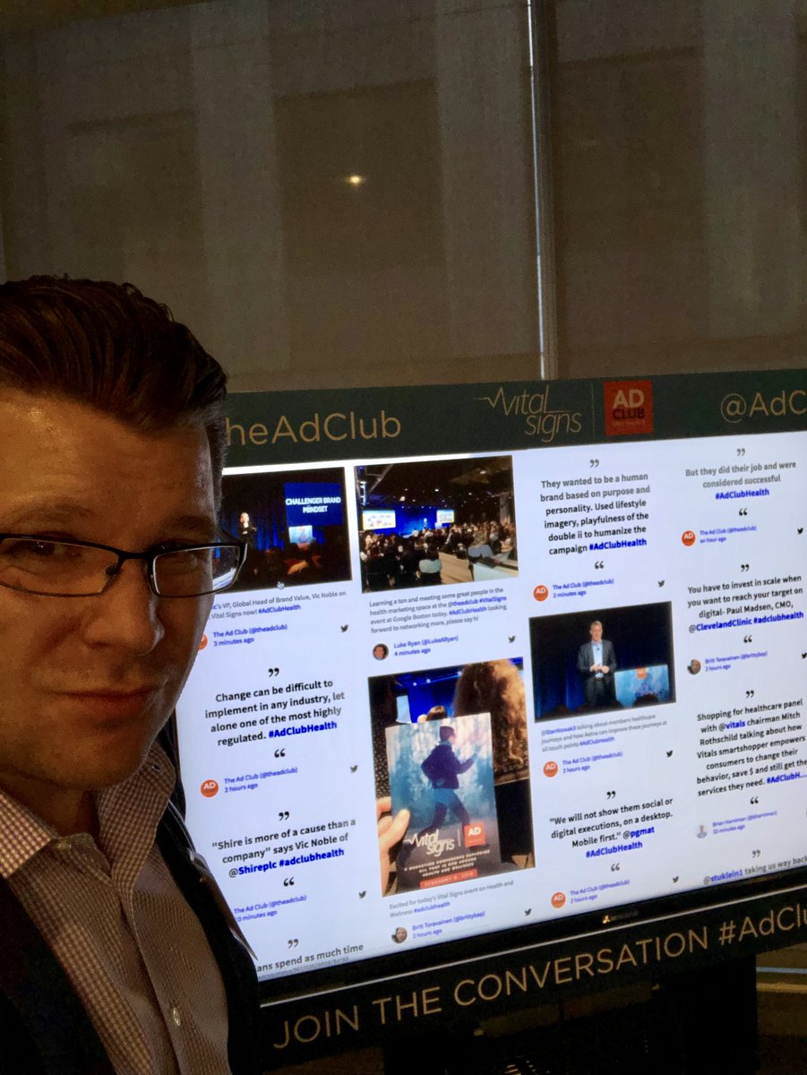 LukeARyan's tweet photo. Loving the @theadclub’s interactive social display - look mom, I’m famous! #adclubhealth it was great bumping into @eranlobel and his crew. Cheers friends. https://t.co/WIvMNBX2bM