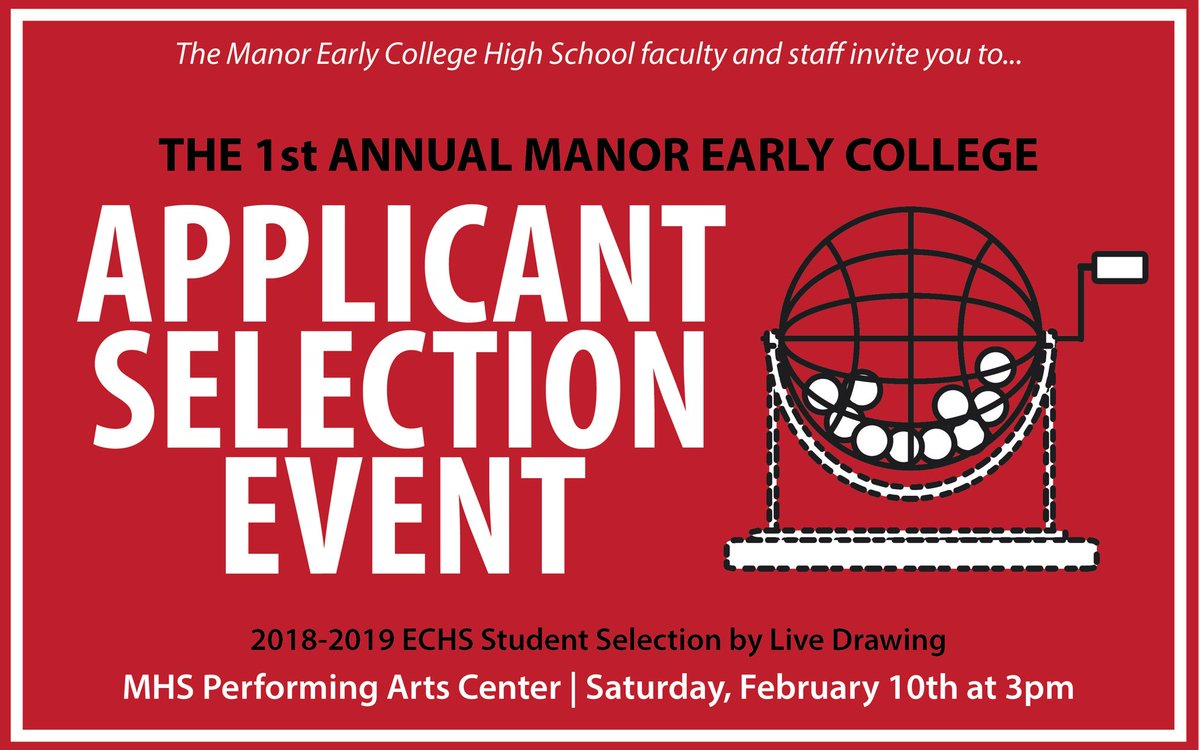 Manor ECHS (@manorechs) on Twitter photo We look forward to seeing all of the 2018-2019 Early College applicants and their families at the Selection Event on Saturday at 3pm! <a href="/deckermiddle/">Decker Middle School</a> <a href="/ManorMiddle/">Manor Middle School</a> <a href="/newtechmiddle/">New Tech Middle</a> <a href="/ManorISD/">Manor ISD</a> We look forward to seeing all of the 2018-2019 Early College applicants and their families at the Selection Event on Saturday at 3pm! <a href="/deckermiddle/">Decker Middle School</a> <a href="/ManorMiddle/">Manor Middle School</a> <a href="/newtechmiddle/">New Tech Middle</a> <a href="/ManorISD/">Manor ISD</a>