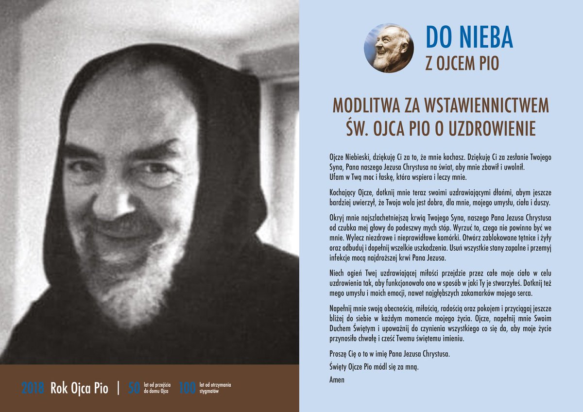 zOjcemPio's tweet photo. W #roku #2018 #Światowy #Dzień #Chorego przypada na #11lutego (#niedziela)
#Święty #JP2 ustanowił to #święto w #dniu #13 #maja #1992 r. (w #75 #rocznicę #objawień #fatimskich )
#prosimy przez #wstawiennictwo #OjcaPio o #modlitwę za #chorych nie #tylko w #Światowy #DzieńChorego https://t.co/YaDpKLSXZ8