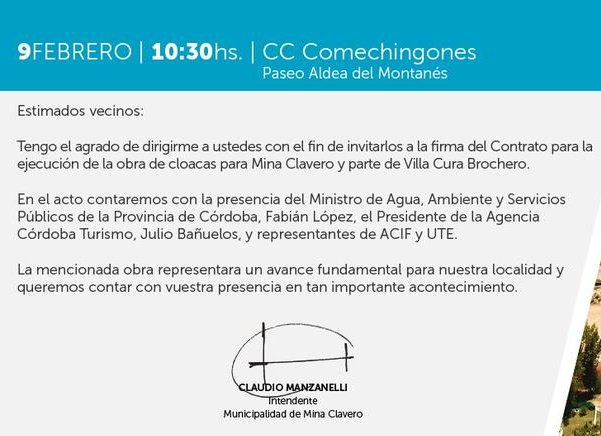 DebyR1's tweet photo. #MejorQueDecierEsHacer Los sueños se concretan y se hacen REALIDAD
📌Firma del Contrato para la ejecución de la obra de #Cloacas en @MinaClaveroOfc 
 📅Viernes | 10:30 Hs | C.C. Comechingones https://t.co/KYo78aPuvI