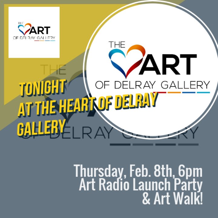 thefoodbuzz's tweet photo. Tonight 6-10pm! #Art #Radio Launch #Party &amp; #ArtWalk at The Heart of #Delray #Gallery!  Complimentary #Wine! @Heartofdelray @GARTEL @fitlifefoods @TheCodeRum Free with RSVP Details - https://t.co/7DAz4lN7G1 https://t.co/Wge2VmZixa