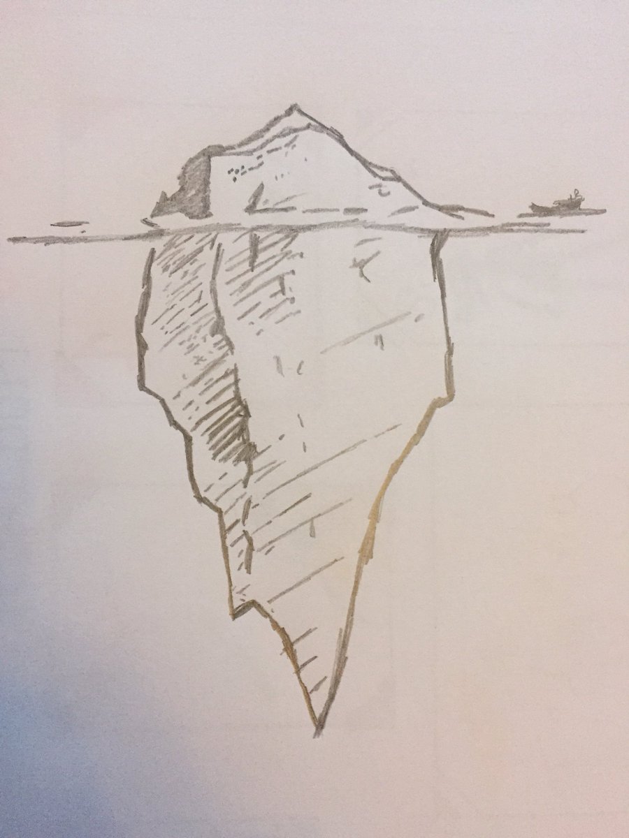 One of my 13yr old patient’s expression of her “ worries “  #anxiety . “ it’s like an iceberg “She need not say .... ‘you cannot see half of it ‘ . I can see it all ... trust me .  #ChildrensMentalHealthWeek