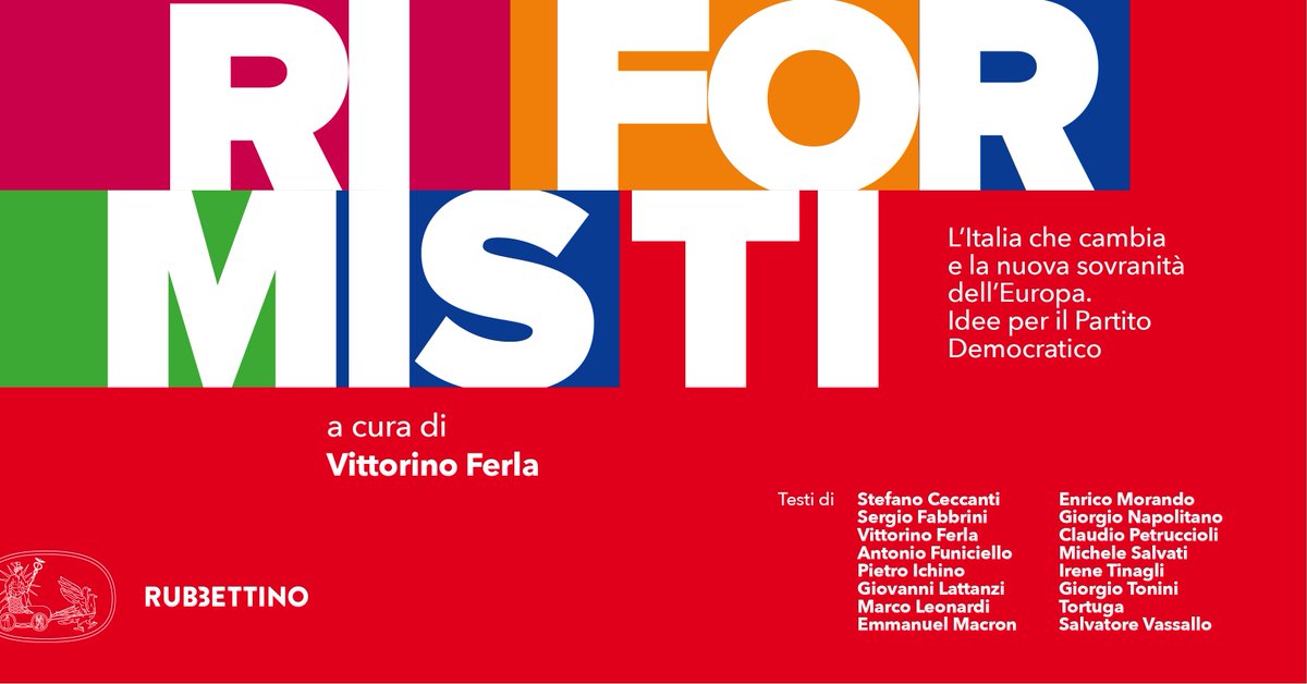 #Riformisti. L'#Italia che cambia e la nuova sovranità dell'#Europa. Il volume di <a href="/libertaegualeIT/">Libertà Eguale</a> è disponibile su web: potete acquistarlo sul sito dell'editore store.rubbettinoeditore.it/riformisti.html. Contributi eccellenti! Grazie a tutti gli autori!