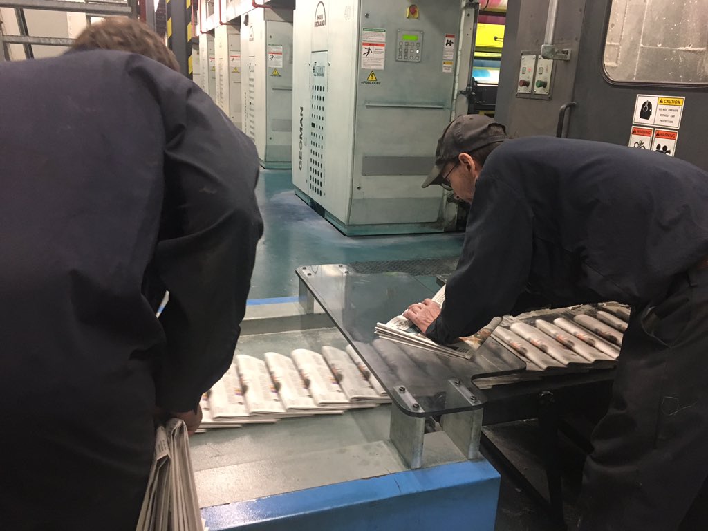 Allie_Elisabeth's tweet image. Papers are literally being hand pulled and checked for continuity.