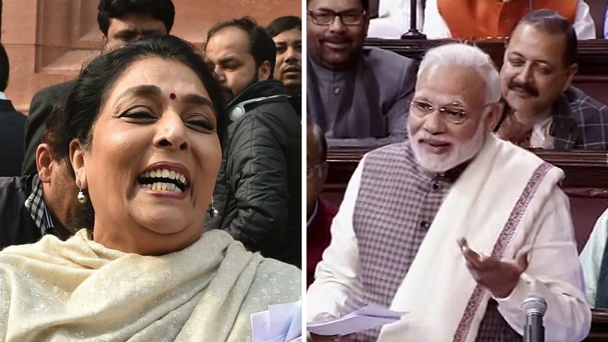 Image result for Congress MP Renuka Chowdary with Modi