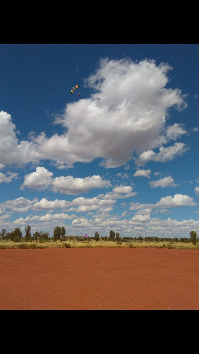 Pretty unique landing area enhanced by the colours of Central Australia <3 <a href="/SkydiveUluru/">Skydive Uluru</a> <a href="/VisitCentralAus/">Visit Central Aus</a> #redcentreNT #NTaustralia #nofilter