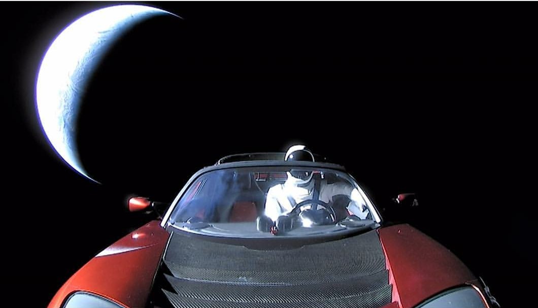 FalconStarman's tweet photo. One pair of underwear #My4WordRegret #FalconHeavy #SpaceX #Starman https://t.co/4XMCpfuLKY
