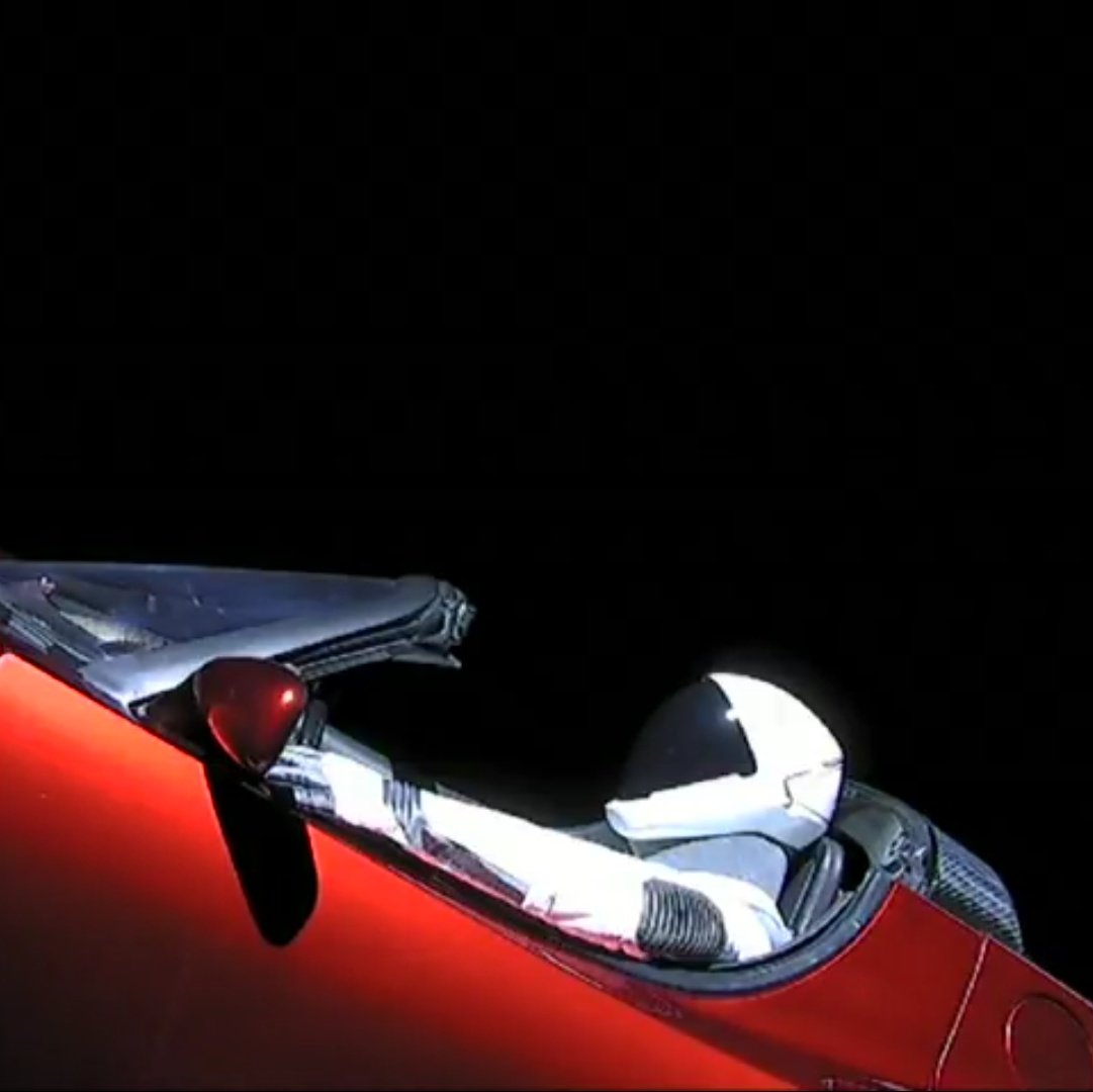 FalconStarman's tweet photo. Currently listening to "Astrophysics for People in a Hurrry" by @neiltyson. Seemed appropriate. #FalconHeavy #SpaceX #Starman https://t.co/9br4dFjnMp