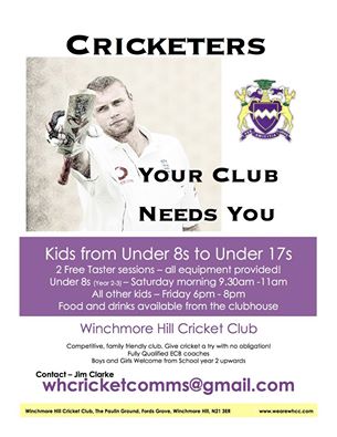 Under 8 summer training runs from Saturday April 14th upto the end of August , please contact Jim Clarke on whcccdo@outlook.com for more details 

Under 6 training 9-9.45
Under 8 training 9.45-11.00

2 months to the start of the season 

2 free sessions before joining