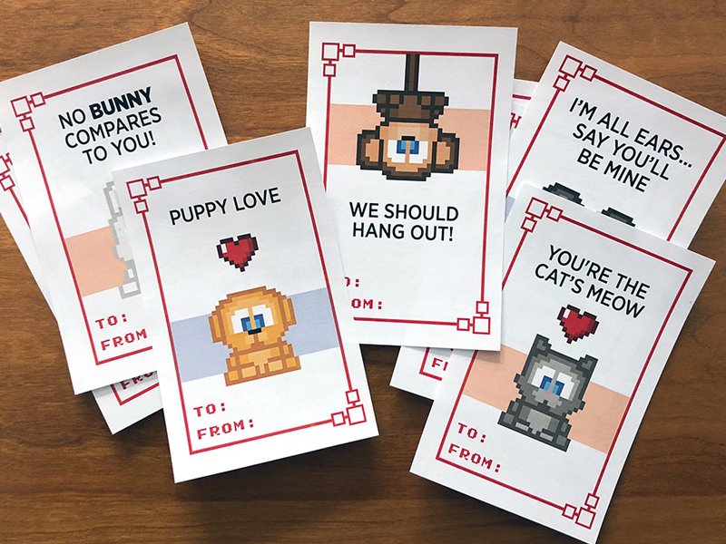 BitFigs's tweet photo. #BitFigs Valentine's Day cards: https://t.co/fGC69v72UI #Etsy #PixelArt #ValentinesDay #valentinesdaycards #retro #videogame #atari #nintendo #minecraft #DIY #printables https://t.co/iHBpJmqcIE