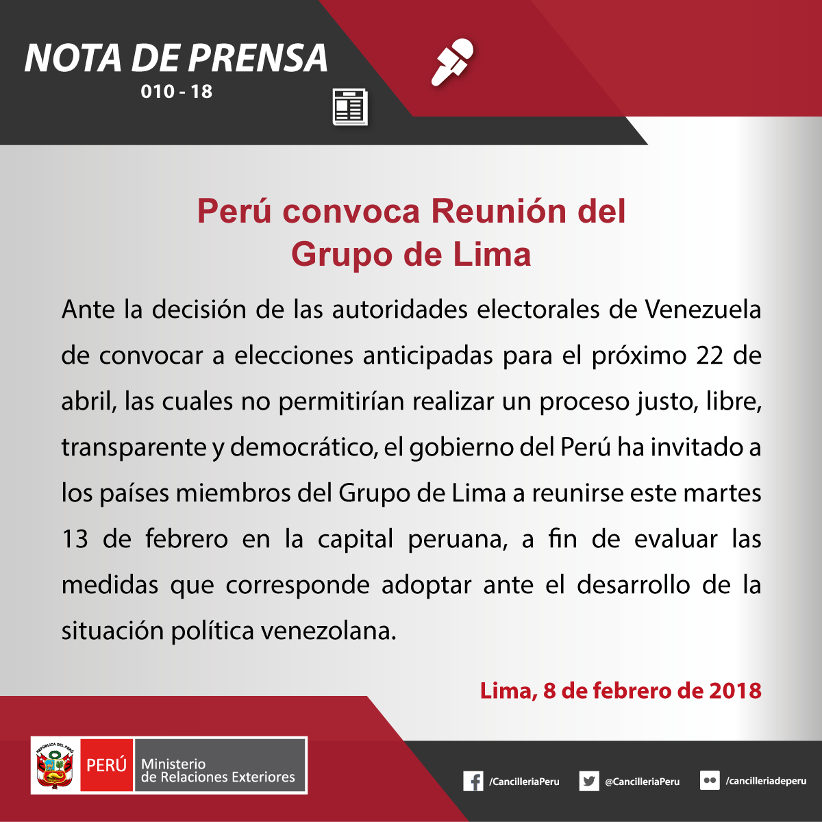 Juan Manuel Karg On Twitter Boomerang Geopolitico El Grupo De Lima Que Nacio Para Pedir Elecciones Presidenciales En Venezuela Se Va A Juntar El Martes En Peru Para Rechazar Las Elecciones Presidenciales
