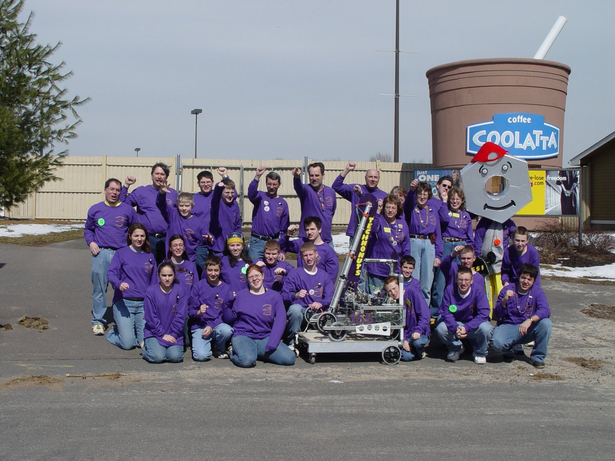 For this #TBT to celebrate #25YearsOfNuttiness, below is a memorable picture from 2004. This was our tribute season where the Techno-Nuts exchanged their popular orange and blue for purple and yellow in order to honor a dear mentor, Robert Balkum aka "Mr. Belimo".