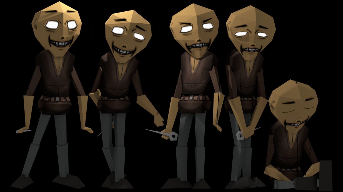 VioletQueenling's tweet photo. OuO, 0Wo, ):<, :(, Zzz, ect.
I got his face flexes working, finally!
#SpookysHouseofJumpscares #SpookysJumpscareMansion #SHoJS #SHoJ #SJM #SJSM #Specimen6 #TheMerchant #Specimen2 #Specimen11 #FoodDemon #WeHaveTheBeef #Specimen8 #DeerLord #Blender3d https://t.co/ifzORsCCA3