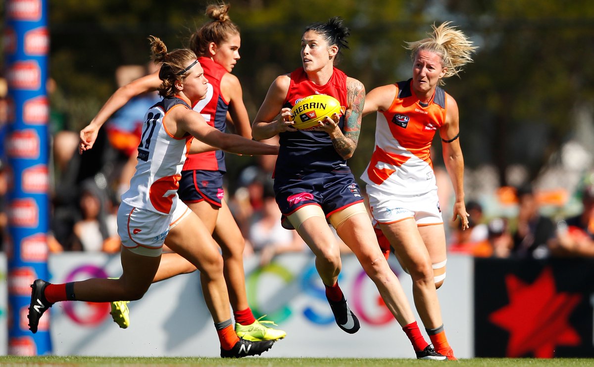 melbournefc's tweet photo. "To get a win across the line, we showed great character, which was the biggest thing."

@TeegsyC had the perfect start to her AFLW career.

📝: https://t.co/N52yYiAoSB https://t.co/WZscgGKMox