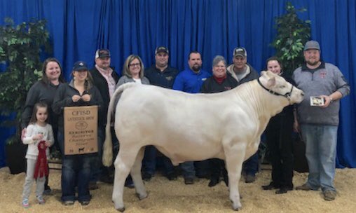 Congrats to <a href="/CyRanchHS/">Cypress Ranch HS</a>’ Brooke Blackshear - granddaughter of #CFISDBoard member <a href="/deblackshear/">Debbie Blackshear</a> - for her reserve champion steer! #cfisdlivestock #2018LSA