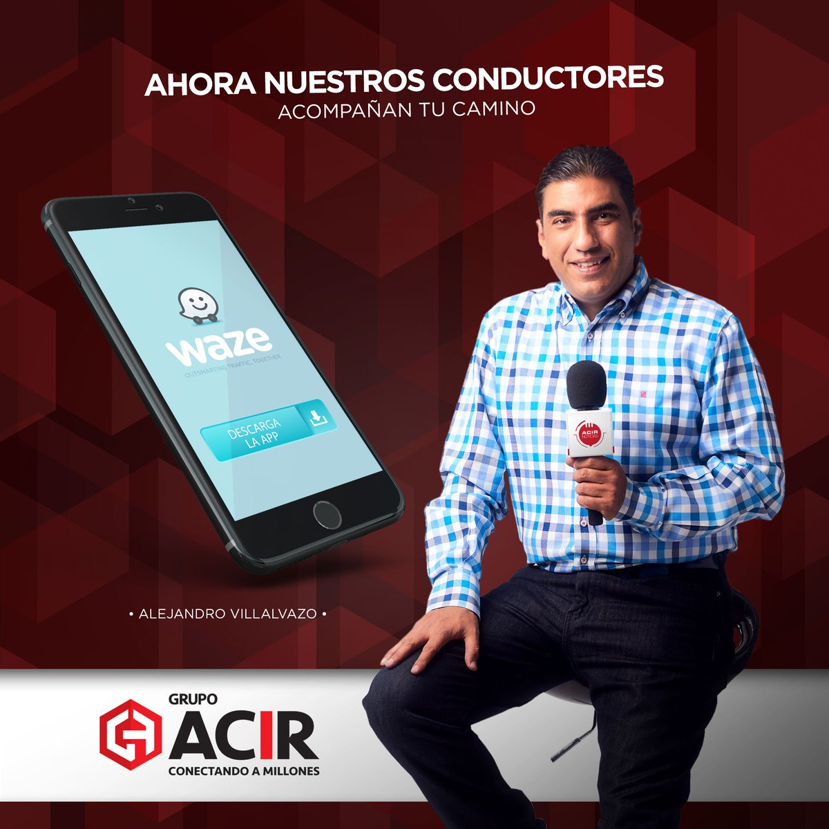 ¿Eres usuario de <a href="/Waze/">waze</a>? Deja que te guíe Alejandro Villalvazo (<a href="/VILLALVAZO13/">ALEJANDRO VILLALVAZO 🧠</a>) por tu camino y llega más pronto a tu destino. Descarga su voz aquí: → bit.ly/VillalvazoTRAF…