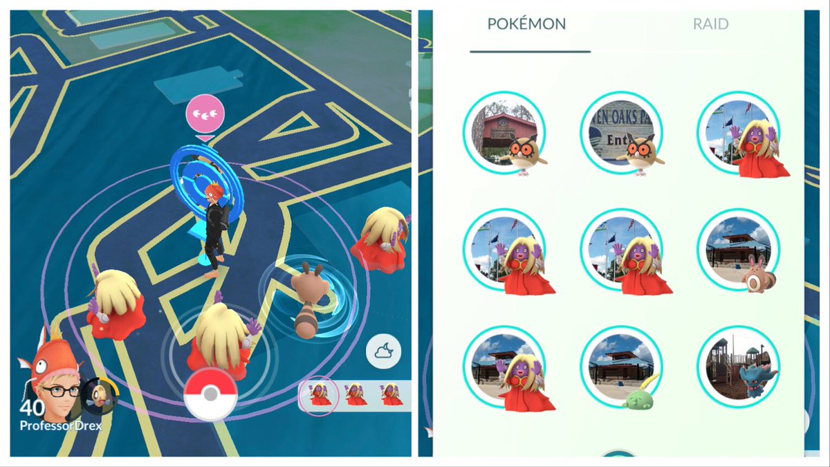 Professor_Drex's tweet photo. Perfect nest for last minute #Rayquaza preparation #Jynx #IceIceLady #pokemongo https://t.co/iTZwSzeZZ4