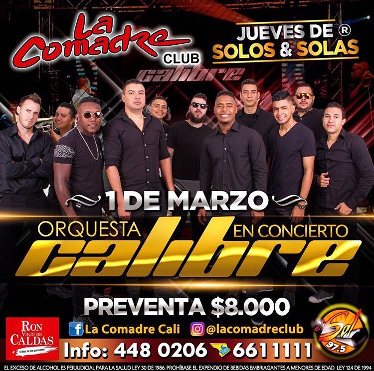 Este es el próximo concierto en La Comadre Club; desde ya te invitamos a que te programes y disfrutes de otro evento lleno de muchísima Energía. energia.fm 

Info y boletería 4480206 - 6611111
