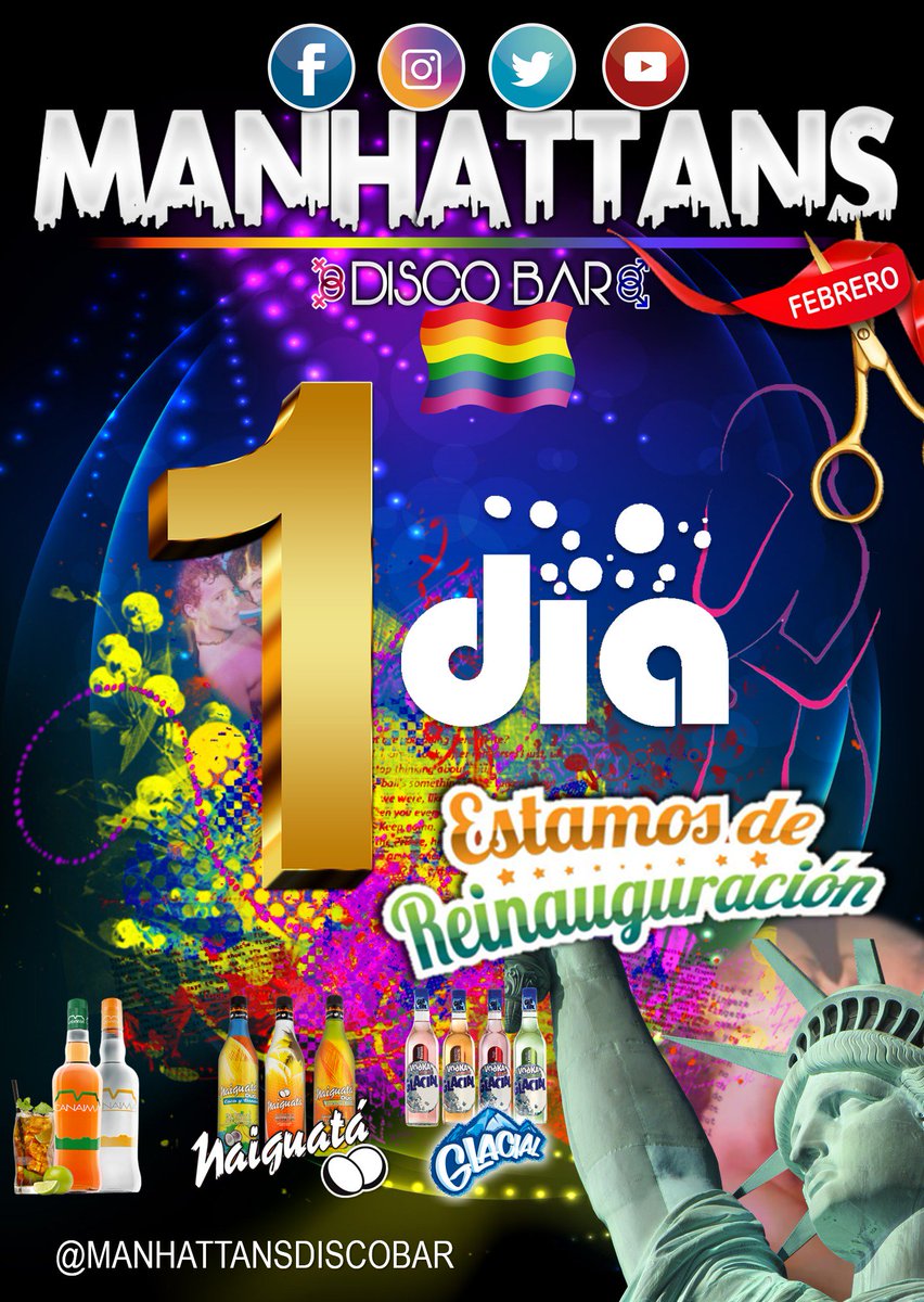ManhattansDisc's tweet photo. No te pierdas los super precios que tenemos en este reinauguración Manhattans Disco &amp; Bar, Sólo para nuestra comunidad LGBTI. 🍹🍹🍷 ubicados en C.C. CARIBBEAN PARAGUANA PTA. MARAVEN https://t.co/CSXi90YlMZ
