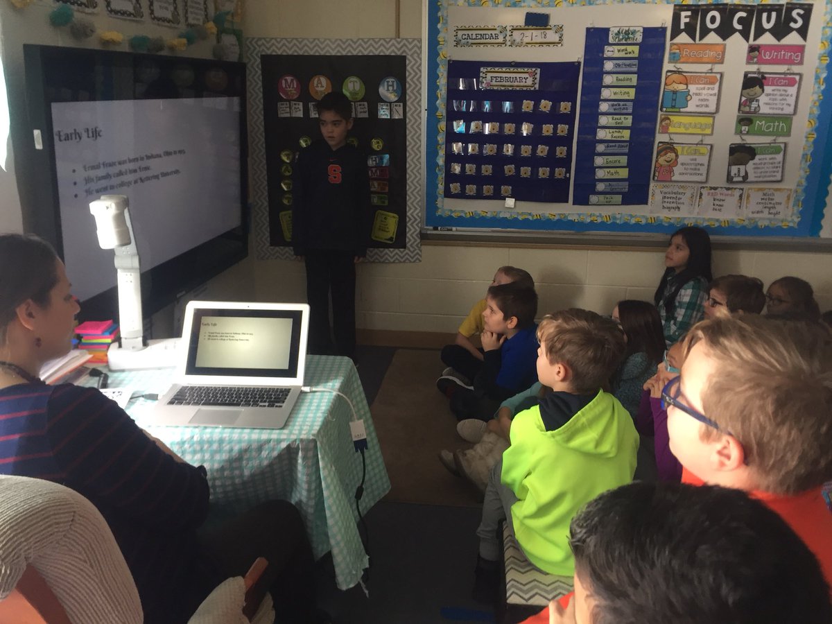 FortMeigs2's tweet photo. Fort Meigs fourth graders enriching our knowledge of Ohio inventors with some amazing presentations! @FortMeigs4 #FortMeigsLearns https://t.co/8ZubYqCuYs