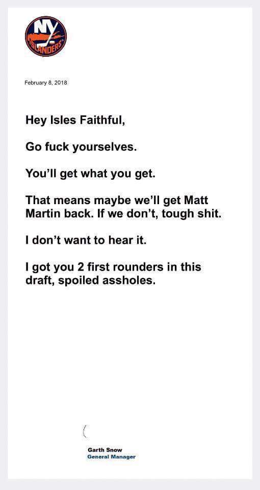 mellemelNY's tweet photo. #Isles this made me laugh out loud. #thanksGarth https://t.co/iMmu4sTfwM