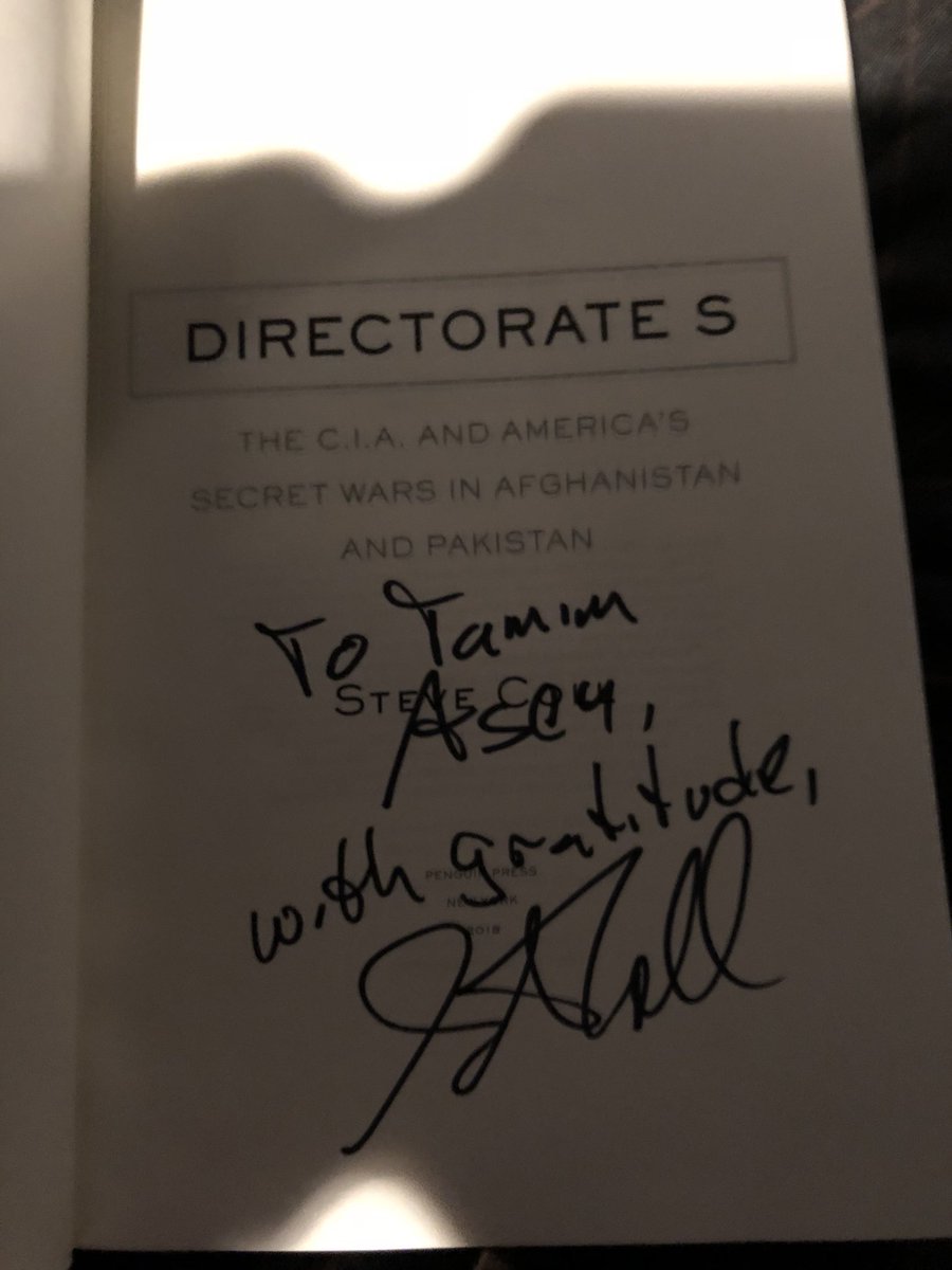 Met Steve Coll today and had the honor of listening to his views on his new book - “Directorate S”. A humble, deep and very inquisitive man.