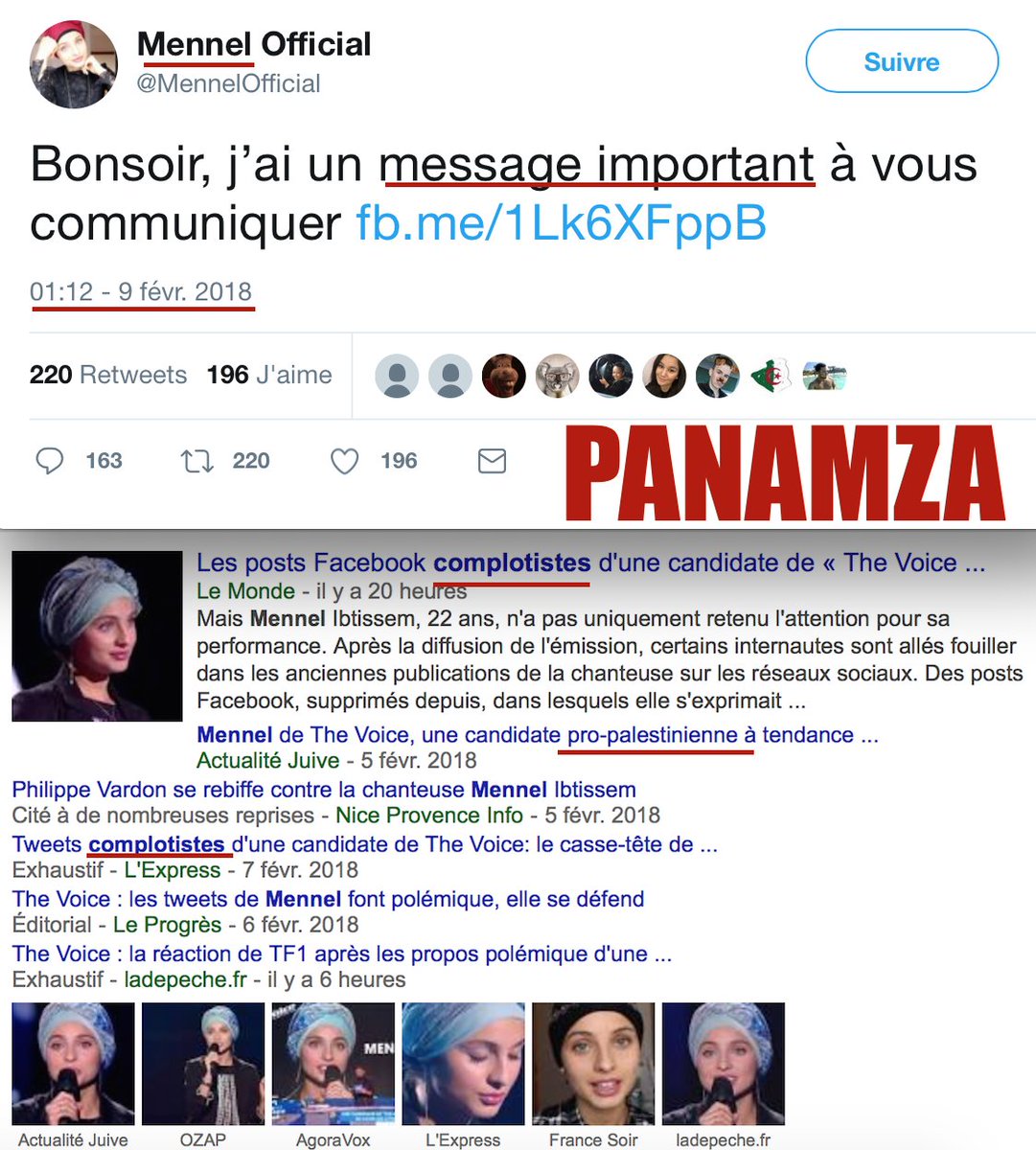 Victoire de l'extrême droite, des judéosionistes et des laïcards : Mennel quitte The Voice