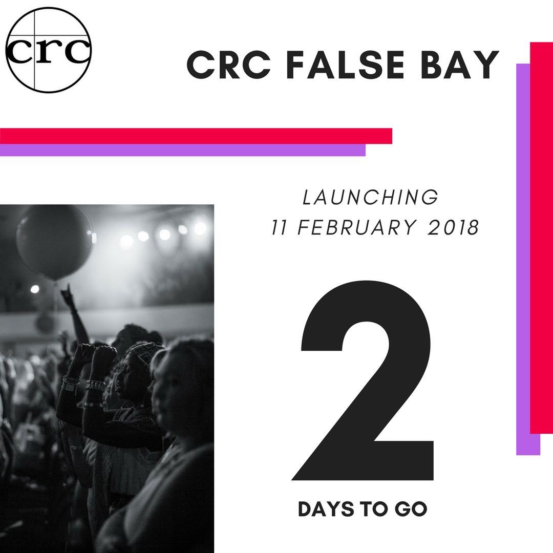 CRCFalseBay's tweet photo. 2 DAYS TO GO! Invite your world on 11 February 2018 at 09h30 am, Zwaanswyk High School, 370 Main Road, Tokai. See you there! #CRCFalseBay #BuildingOneChurchInManyLocations #WinTheLost https://t.co/MWn7KIOToG