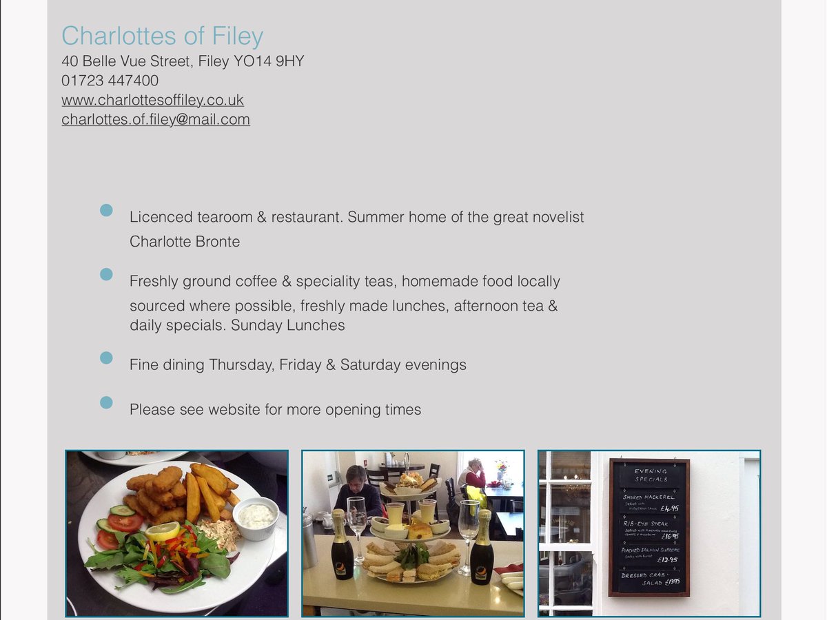 stayinfiley's tweet image. Super place for great quality food, awesome afternoon teas and some very impressive desserts. Daily specials all available @CharlottesFiley #filey