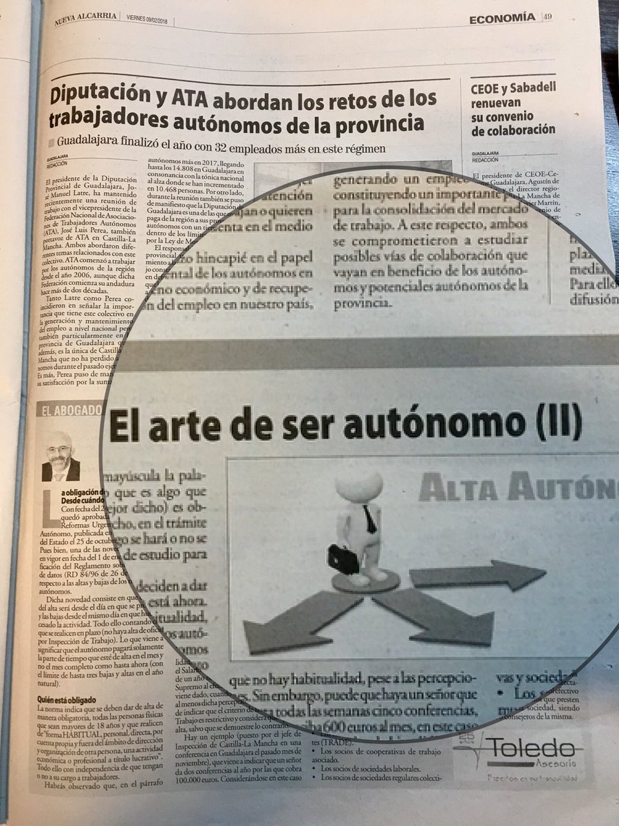 Hoy en <a href="/nuevaalcarria/">Nueva Alcarria</a> el Episodio 2 de #ElArtedeserAutonomo La obligación del Alta