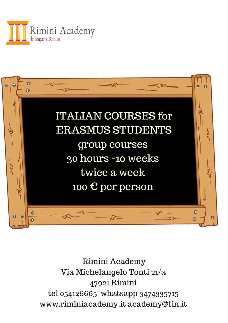 Italian Courses for Erasmus students starting on February 20th. 
Enrol now!
