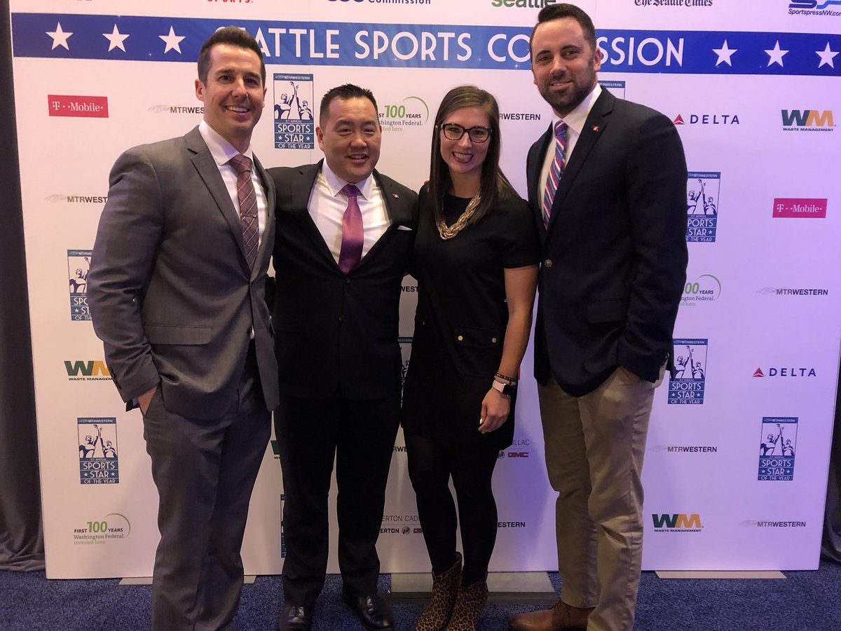 pat_chun's tweet photo. Cougs taking over Seattle! @SeattleSC Sports Star of the Year Awards. We need @wsuvolleyball Taylor Mims and @wsucougfb Luke Falk to bring home some much deserved hardware. #GoCougs https://t.co/VjbHnanFlm