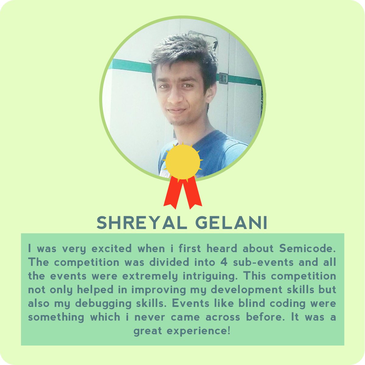 acm_mpstme's tweet photo. Get to Know from the guy himself who won Semicode two years back!
It will surely be a thrilling experience.
Register Now!
#semicode #acm #acmmpstme #coding #coders #computing #coder #code #competition #codingcompetition #testimonial #associationforcomputingmachinery https://t.co/z5rzC8N641