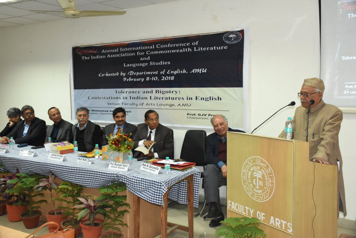 Known English communicator,foremost poet and short story writer, Keki N Daruwala today delivered the keynote address on "Tolerance and Bigotry: Contestations in Indian literature in English" at AMU,a three-day Indian Association of the Commonwealth Literature and Language Studies