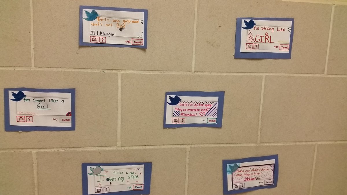 TDSB_Greenholme's tweet photo. Awesome activity planned by Greenholme Girls' Group!  During their  "#LikeAGirl"  tweet activity
participating students created these tweets! What a creative way to encourage and celebrate girl power! @tdsb @LC1_TDSB @TDSB_Lorraine @TDSB_YoungWomen https://t.co/xbwU2arL9a