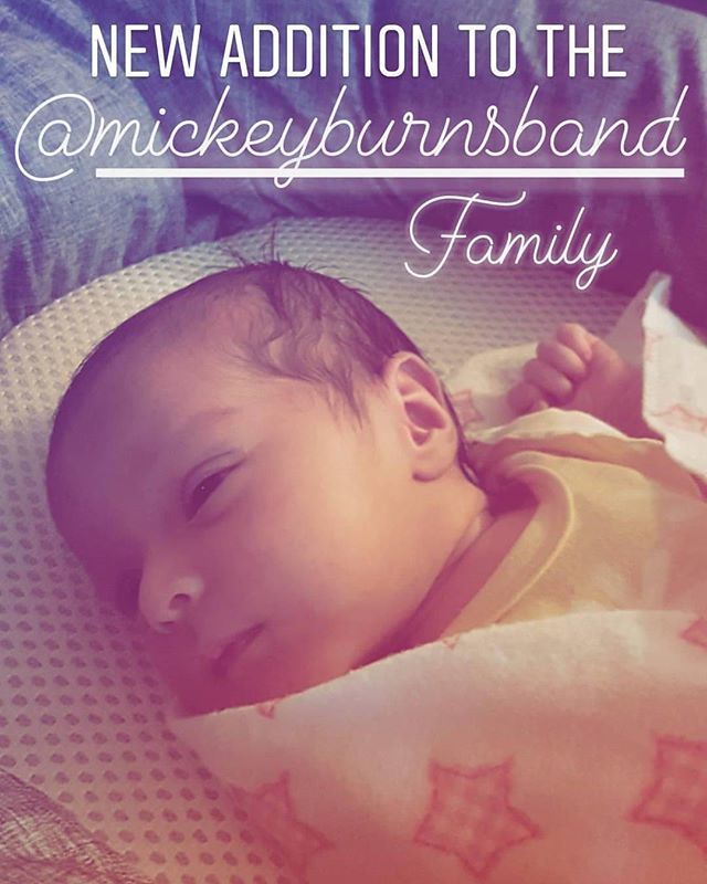 MickeyBurnsBand's tweet photo. A MASSIVE congratulations to our guitarist Joel &amp;  his amazing wife Sandy on the birth of their baby girl. We got a new little homie on the block! https://t.co/y7Dbyvp5j1