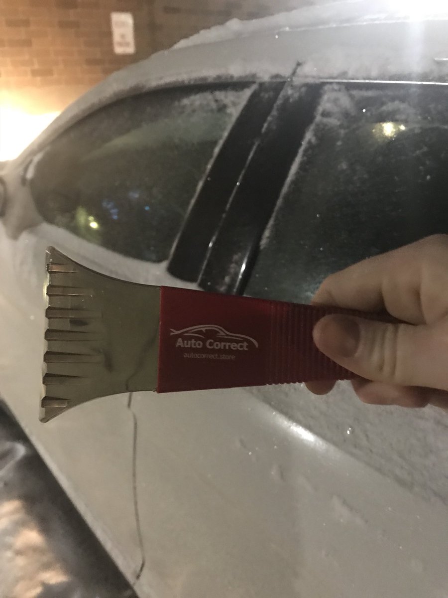 joshuatnobilio's tweet photo. The ice scraper came at the right time and was very useful tonight! Keep up the great work in @VEInternational and thanks again for stopping in the office this week! @CLSAutoCorrect #CLSEngaged https://t.co/HI6bIa3oz8