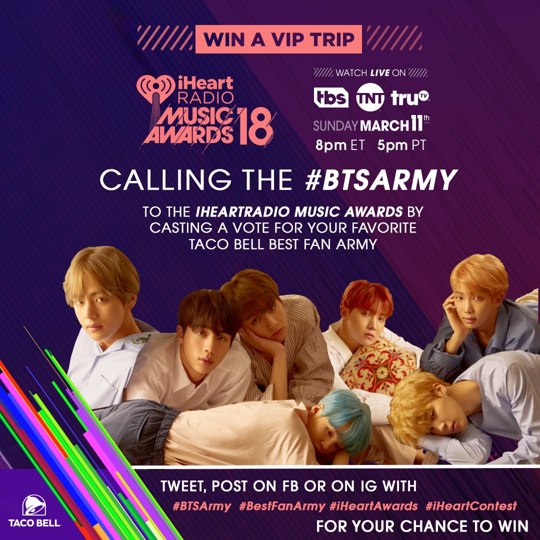 RT to let all of #BTSArmy know! Today is YOUR <a href="/BTS_twt/">방탄소년단</a> #BestFanArmy voting spree day! #iHeartAwards