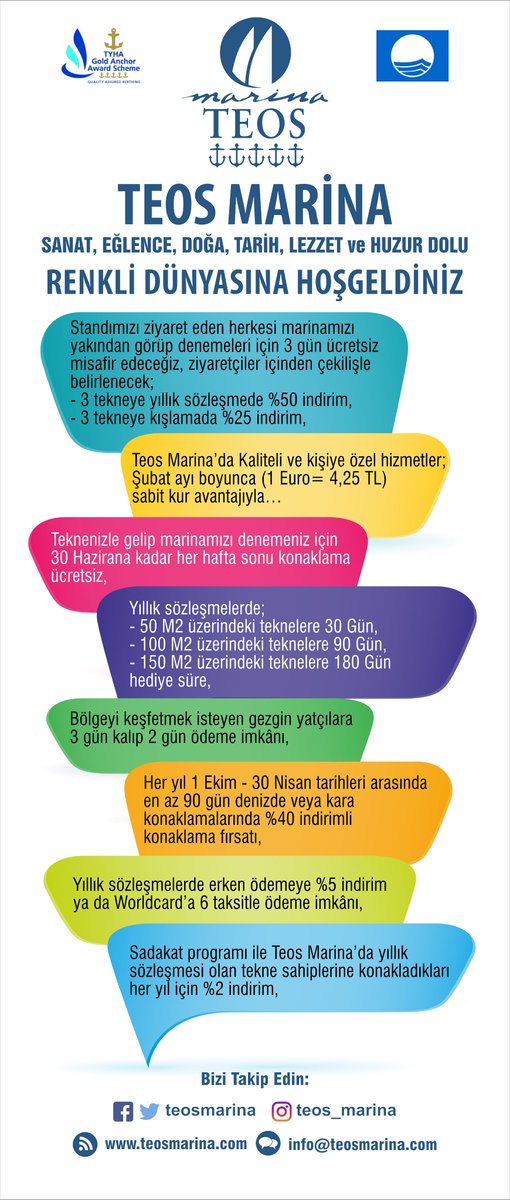 Teos Marina, CNR Avrasya Boat Show hol 2'de 2A11 nolu standta, mavinin özgürlüğüne gönül vermiş sizleri bekliyor.