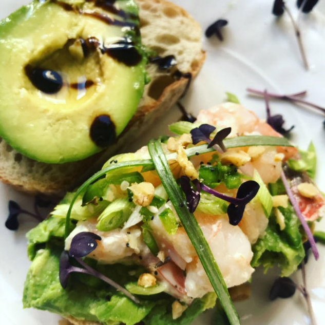 Simple, tasty and perfect for summer - prawn salad &amp; avocado on toast recipe nisbets.info/8s9PI9 #avocado #prawn