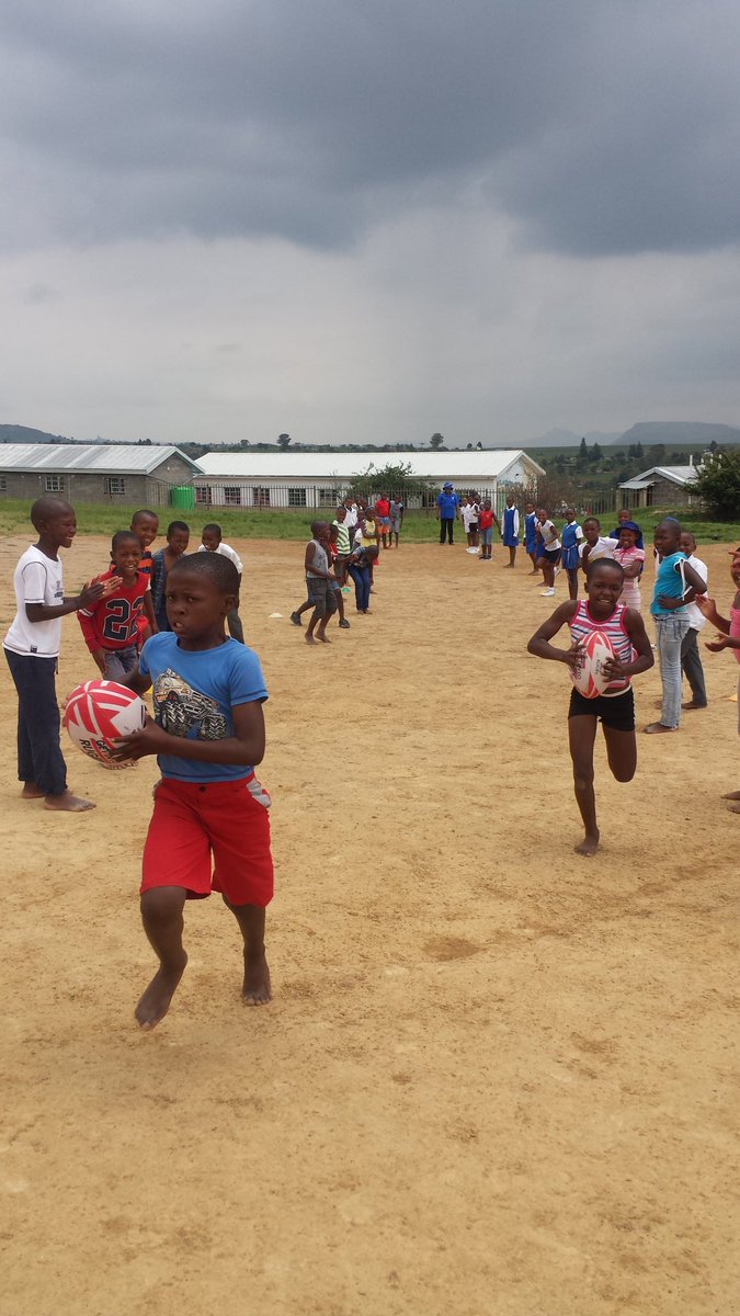 CoachRoyN's tweet photo. Lesotho Rugby Academy .Much fun with kids in Botha Buthe lots of energy and enthusiasm at St Cypriance schools👏👏👏 https://t.co/1Tt7D2hoyl