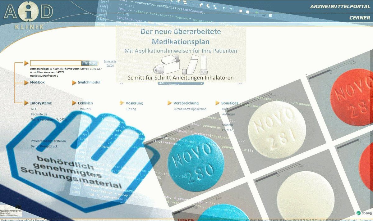 aidklinik's tweet photo. Ab sofort verfügbar: AiDKlinik 2.3.2 Datenstand Februar 2018. #Bundesmedikationsplan #Entlassmanagement

By the way: AiDKlinik 3.0 steht intern in den Startlöchern... https://t.co/2R9EbFm0K2
